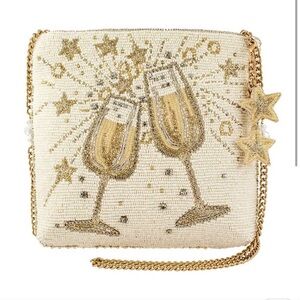 New Mary Frances hand beaded Toast of the Town Crossbody Handbag